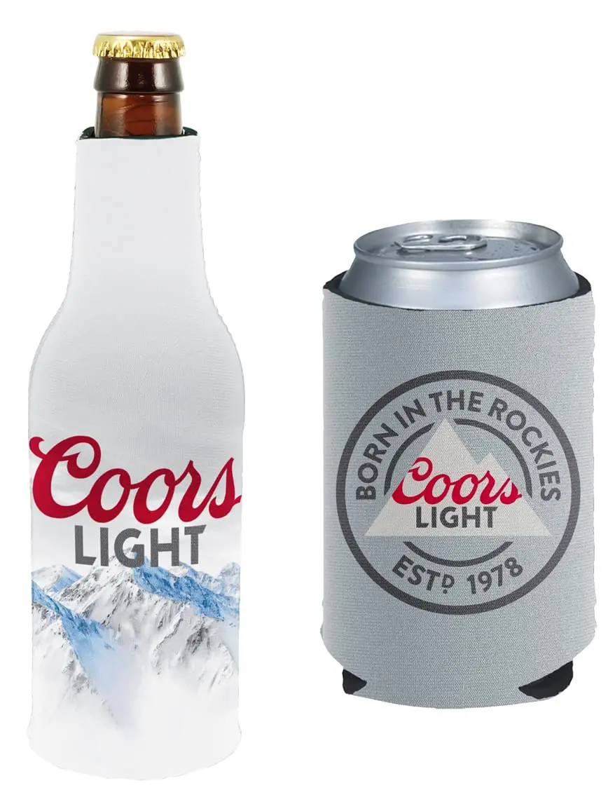 Kolder Licensed Beer Coolie Insulator Sleeve Holder Huggie Can & Bottle Set (Coors Light Mountains) | Fits 12 oz cans & bottles - main product image