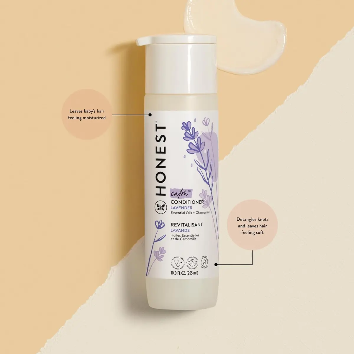 The Honest Company Calming Lavender Shampoo, Body Wash & Conditioner Duo 590ml (20 fl oz) | Gentle, Tear-Free, Family-Safe - view 3