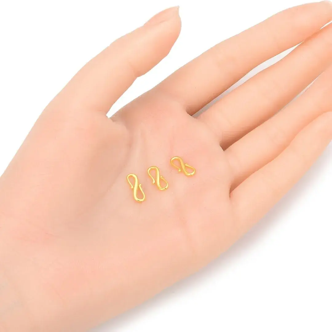 Adabele 18k Gold Plated Sterling Silver S Hook Clasps 12mm (10-Pack) | Hypoallergenic Jewelry Findings - view 2