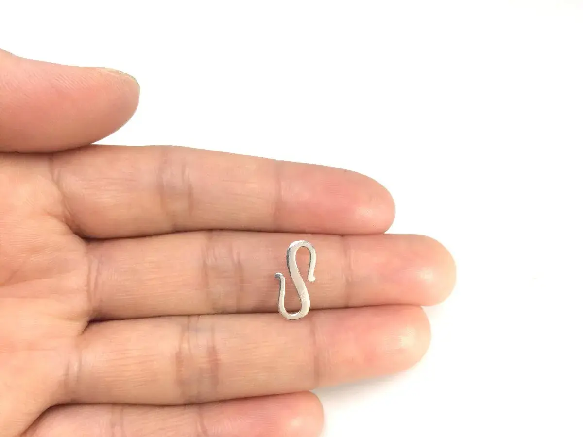 Adabele 925 Sterling Silver S Hooks Clasp 15mm (10-Pack) | Hypoallergenic & Nickel-Free for Jewelry Making - view 4
