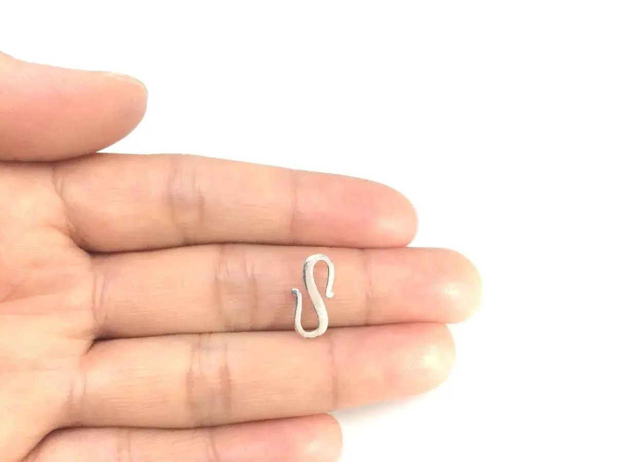 Adabele 925 Sterling Silver S Hooks Clasp 15mm (10-Pack) | Hypoallergenic & Nickel-Free for Jewelry Making - view 2