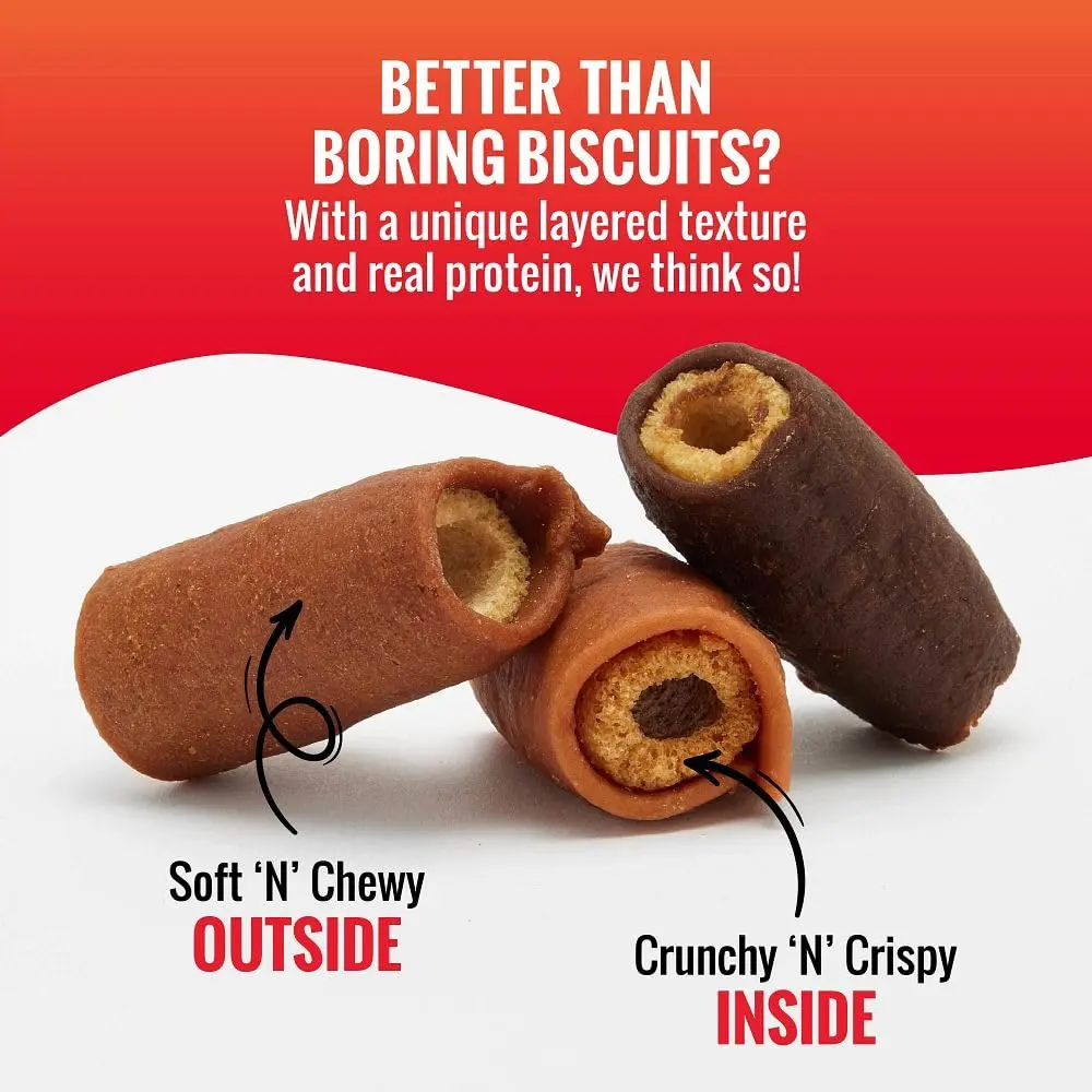Good ‘N’ Tasty Soft & Crunchy Roll High Protein Dog Treat, 3 oz | Assorted Flavors with Real Meat - view 6