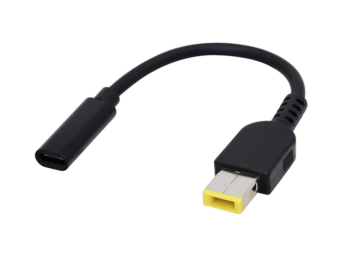 CERRXIAN 15cm 65W PD USB Type C Female to Slim Tip Power Cable for Lenovo L Series & Yoga (0.43ft, 65W) - main product image