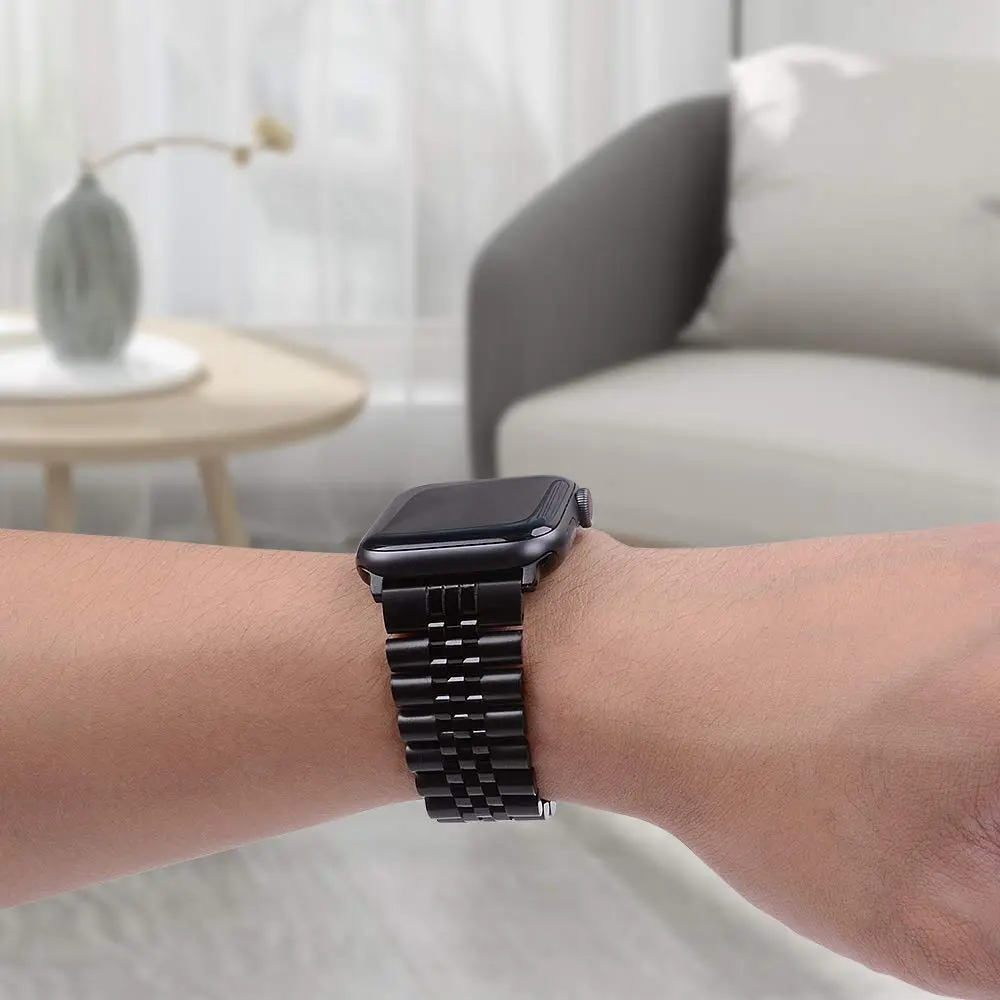 baozai Compatible with Apple Watch 42mm 41mm 40mm 38mm | Stainless Steel Band with Butterfly Clasp - view 6