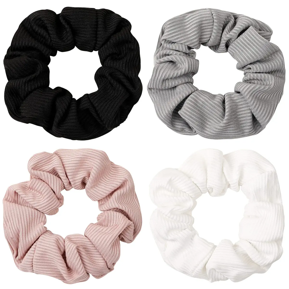 Ivyu Scrunchies Hair Ties for Thick Curl Hair, 4 Count (100g/4 Count) | Handmade Soft Fabric Ponytail Holders - main product image