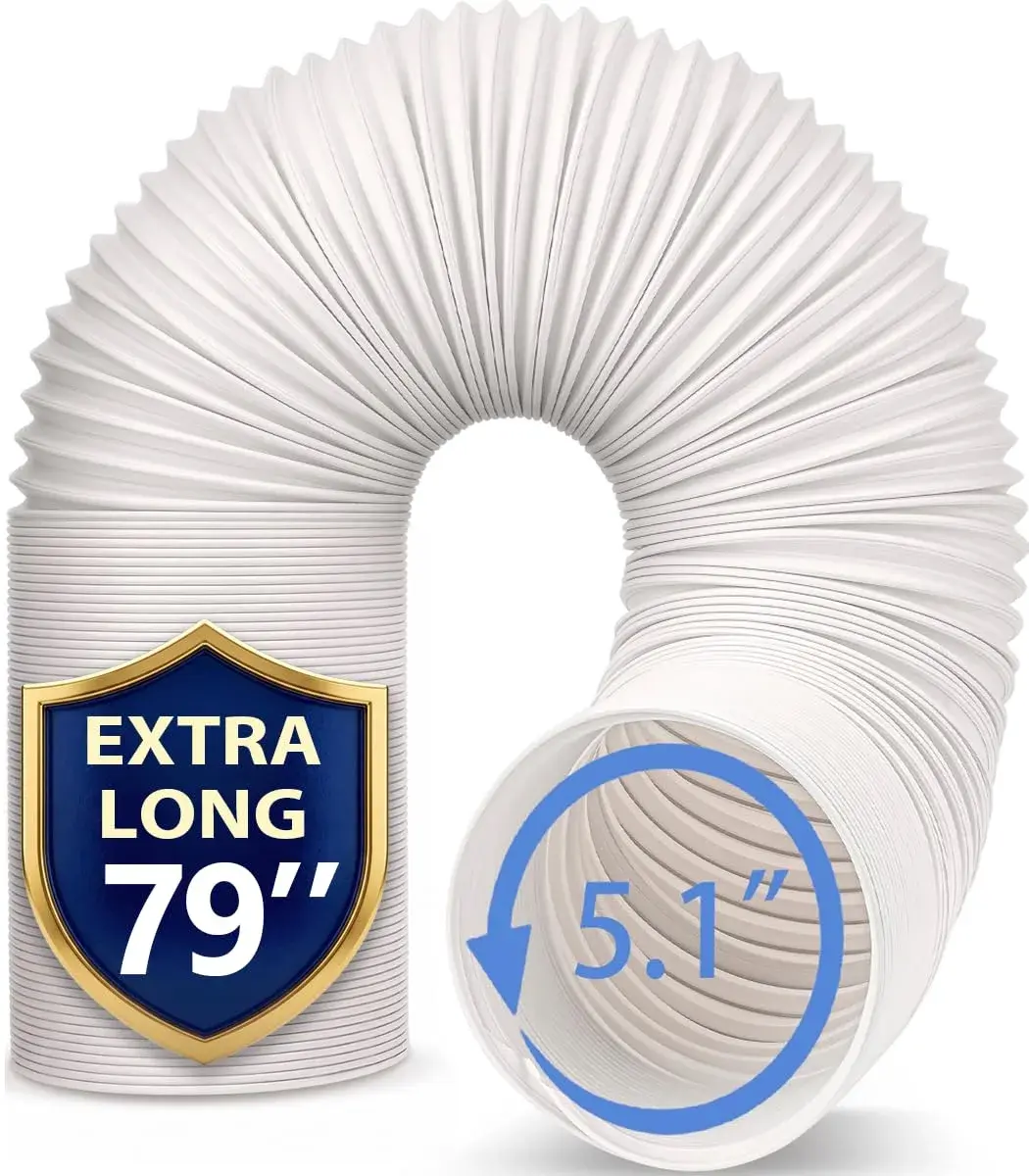 Jin&Bao 5.1 inch (13 cm) Portable Air Conditioner Exhaust Hose 2m (6.55 ft) | Counterclockwise Thread, Universal Replacement - main product image