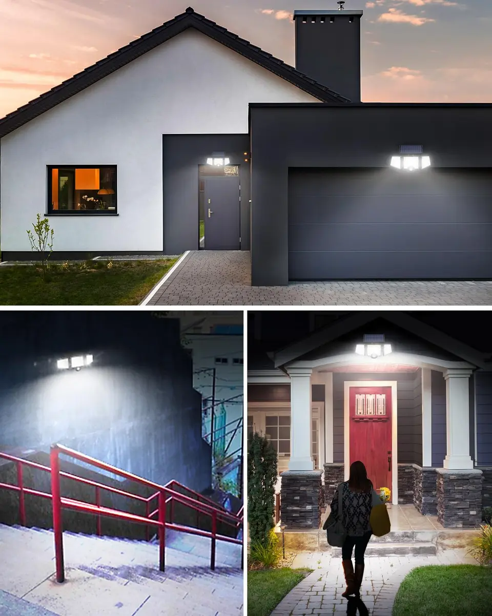 Lepro Solar Lights for Outside 2 Pack | 3 Adjustable Heads 270° Wide Angle Waterproof - view 7