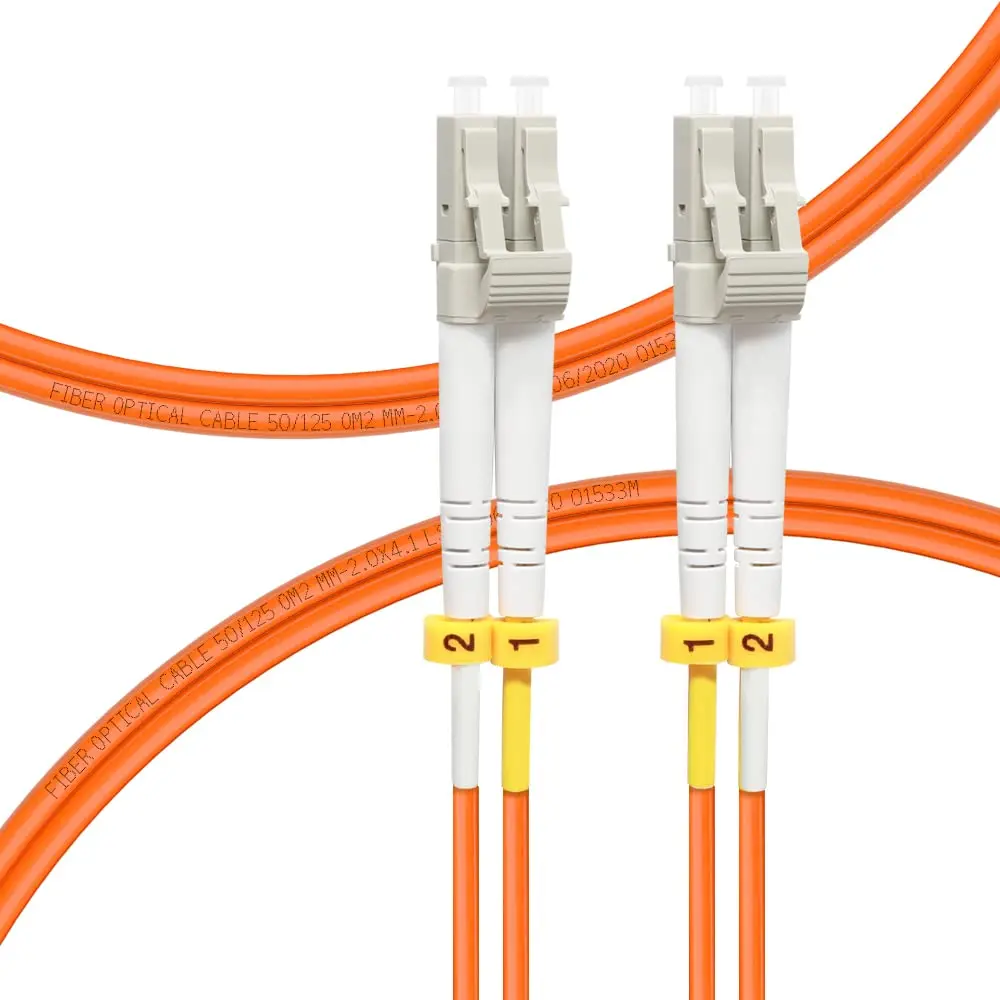FLYPROFiber OM2 LC to LC Fiber Patch Cable 2M (7ft) | Multimode 1Gb, Orange, LSZH, High Quality - main product image