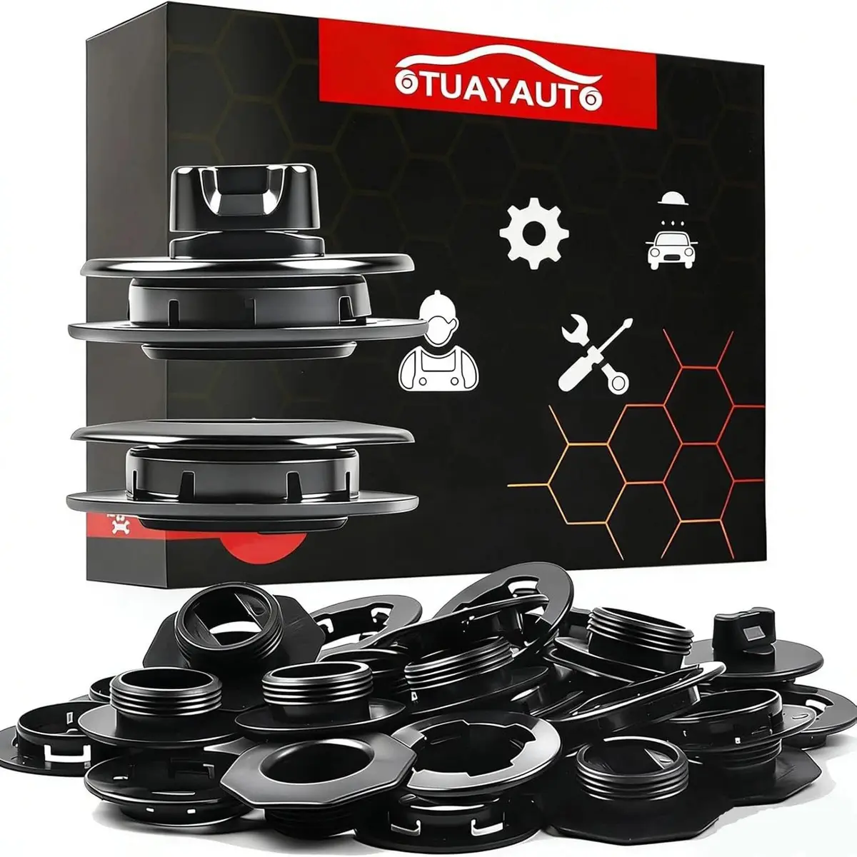 OTUAYAUTO Double Layer Mat Clips 8PCS Universal Fit | Securely Fastens Upper and Lower Floor Mats - main product image