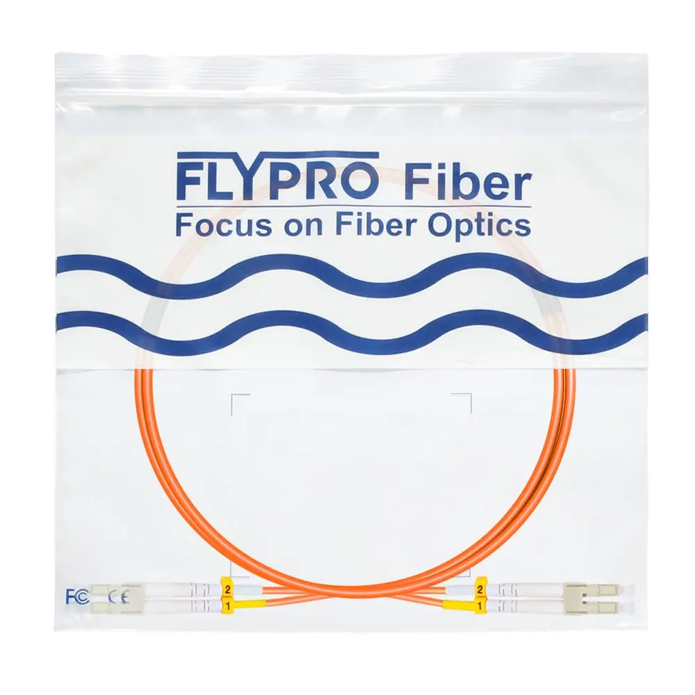 FLYPROFiber OM2 LC to LC Fiber Patch Cable 1M | Multimode 50/125um, Orange, 2.0mm LSZH (100-120c) - view 8