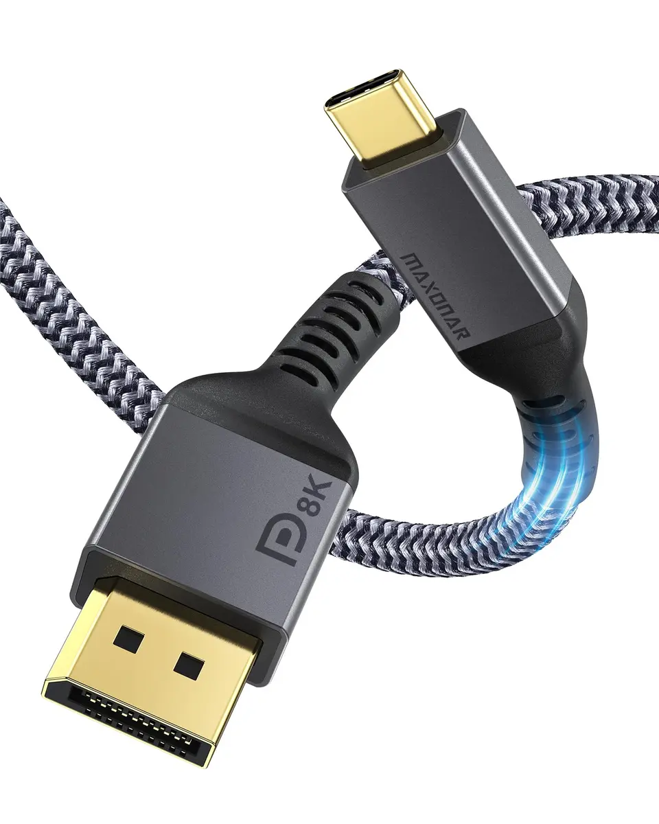 Maxonar VESA Certified USB C to DisplayPort 1.4 Cable 2m (6.6ft) | 8K@60Hz/4K@144Hz - main product image