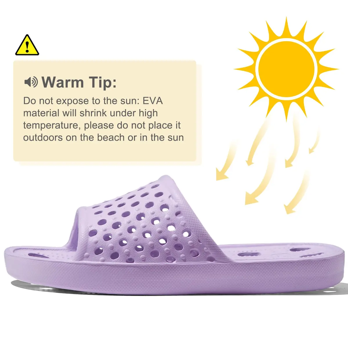 Aoowoll Shower Shoes for Women Non Slip Slides Bath Slippers, Purple EU40 | Quick-Dry & Anti-Slip Wet Floor Slides - view 7