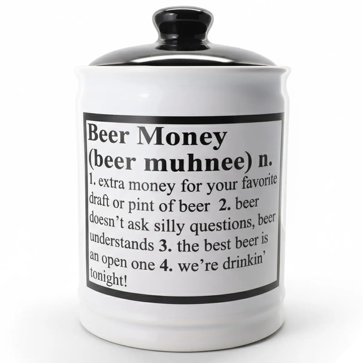 Cottage Creek Jars Beer Piggy Bank 6" Ceramic Beer Fund | Humorous Adult Money Bank & Decor - main product image