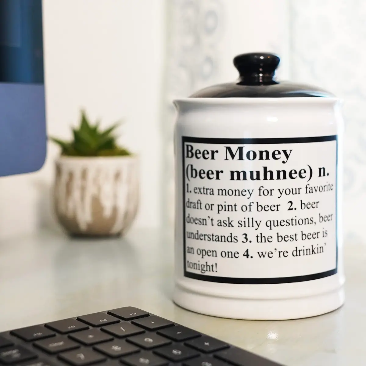 Cottage Creek Jars Beer Piggy Bank 6" Ceramic Beer Fund | Humorous Adult Money Bank & Decor - view 6