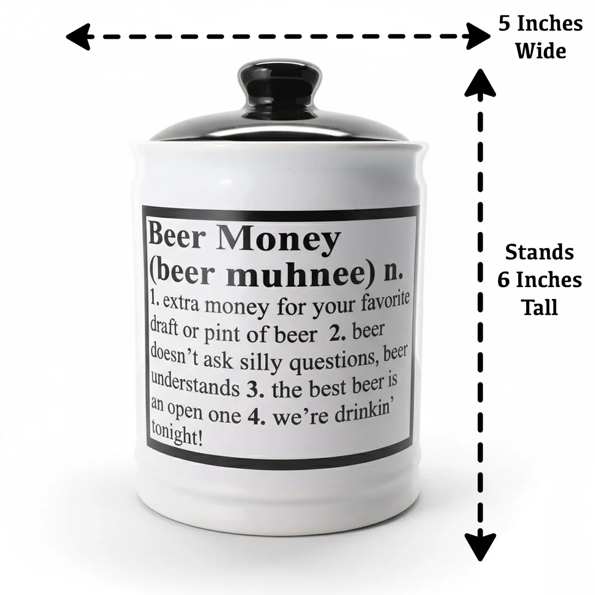 Cottage Creek Jars Beer Piggy Bank 6" Ceramic Beer Fund | Humorous Adult Money Bank & Decor - view 4