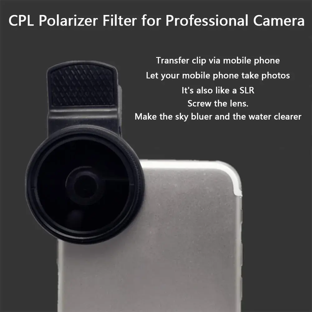 CfoPiryx 37mm CPL Filter Kit | Universal Circular Polarizer Lens with Clip - view 5