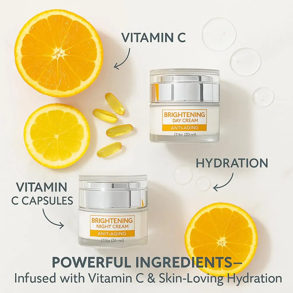 SpaScriptions Brightening Vitamin C Day & Night Cream Set - 2 Pack (1.7oz) | Collagen & Retinol for Radiant Skin - view 5