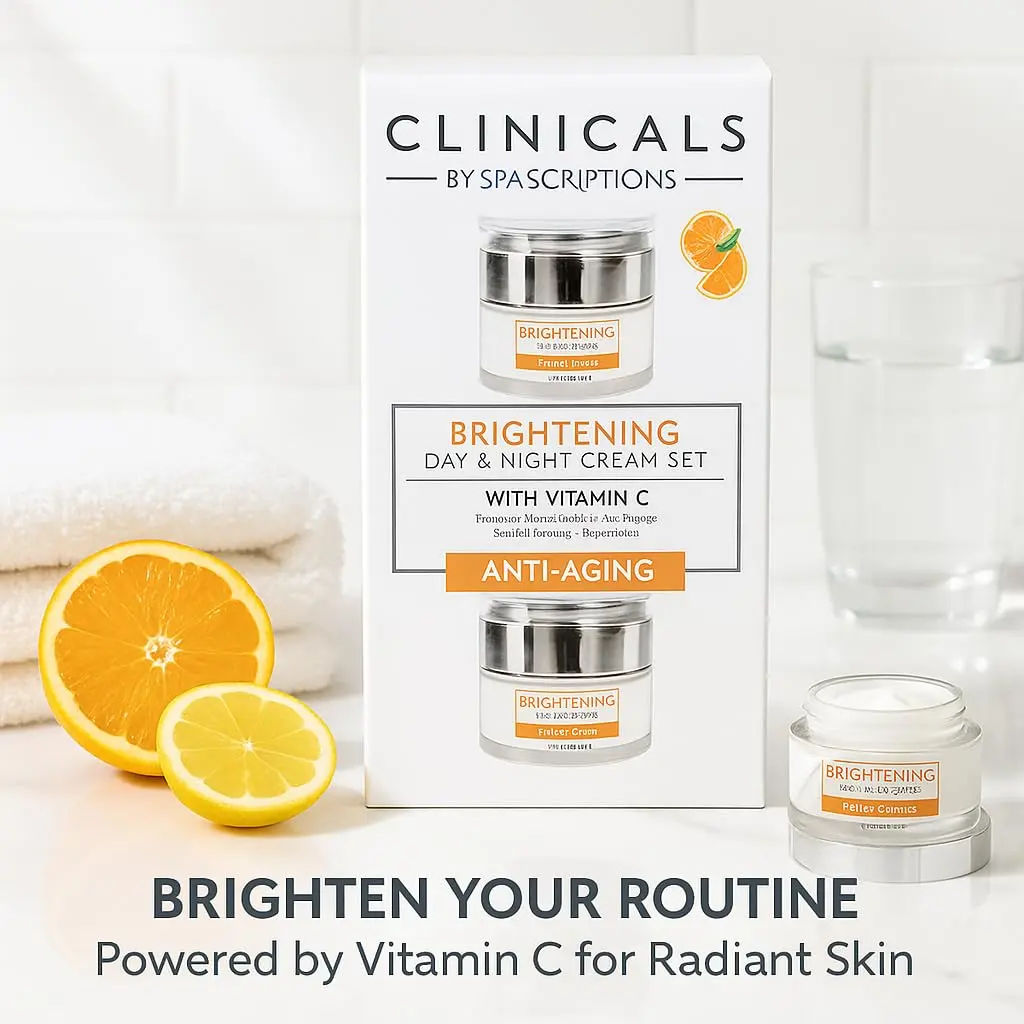 SpaScriptions Brightening Vitamin C Day & Night Cream Set - 2 Pack (1.7oz) | Collagen & Retinol for Radiant Skin - view 9