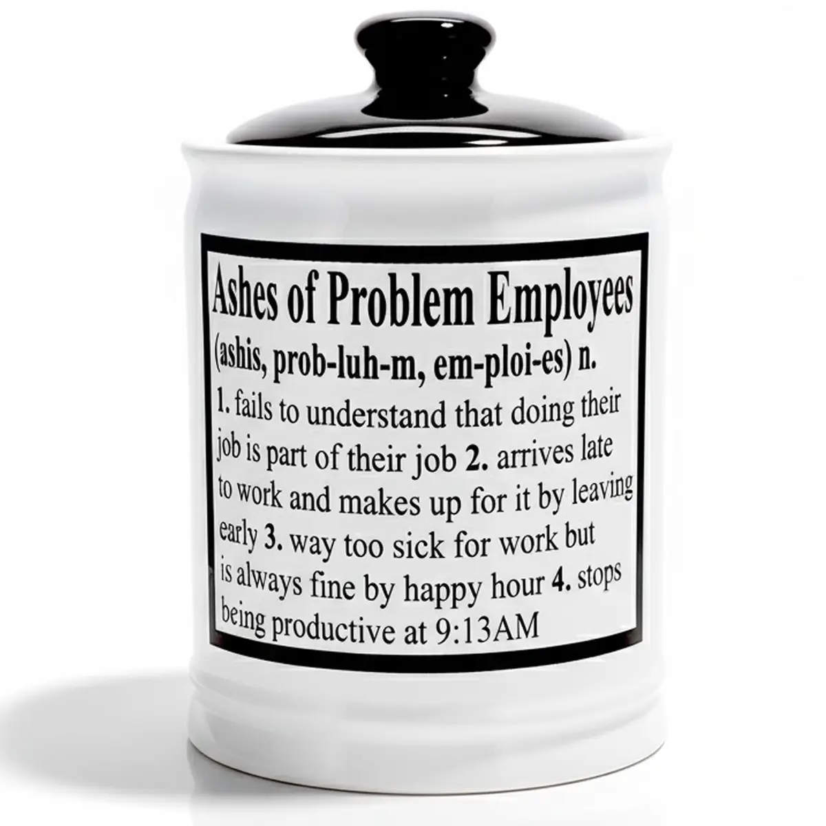 Cottage Creek Ashes of Problem Employees Ceramic Piggy Bank Jar | 15.24 cm (6 inch) Tall - main product image