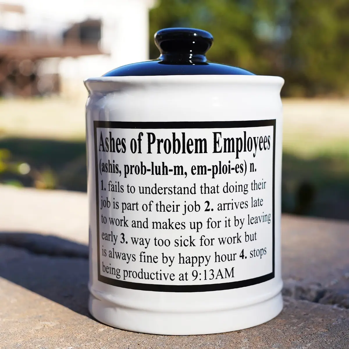 Cottage Creek Ashes of Problem Employees Ceramic Piggy Bank Jar | 15.24 cm (6 inch) Tall - view 8