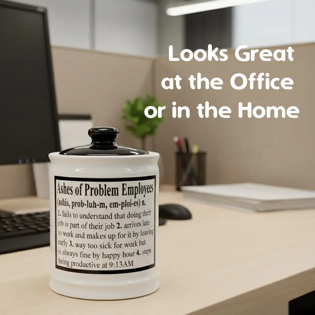 Cottage Creek Ashes of Problem Employees Ceramic Piggy Bank Jar | 15.24 cm (6 inch) Tall - view 3