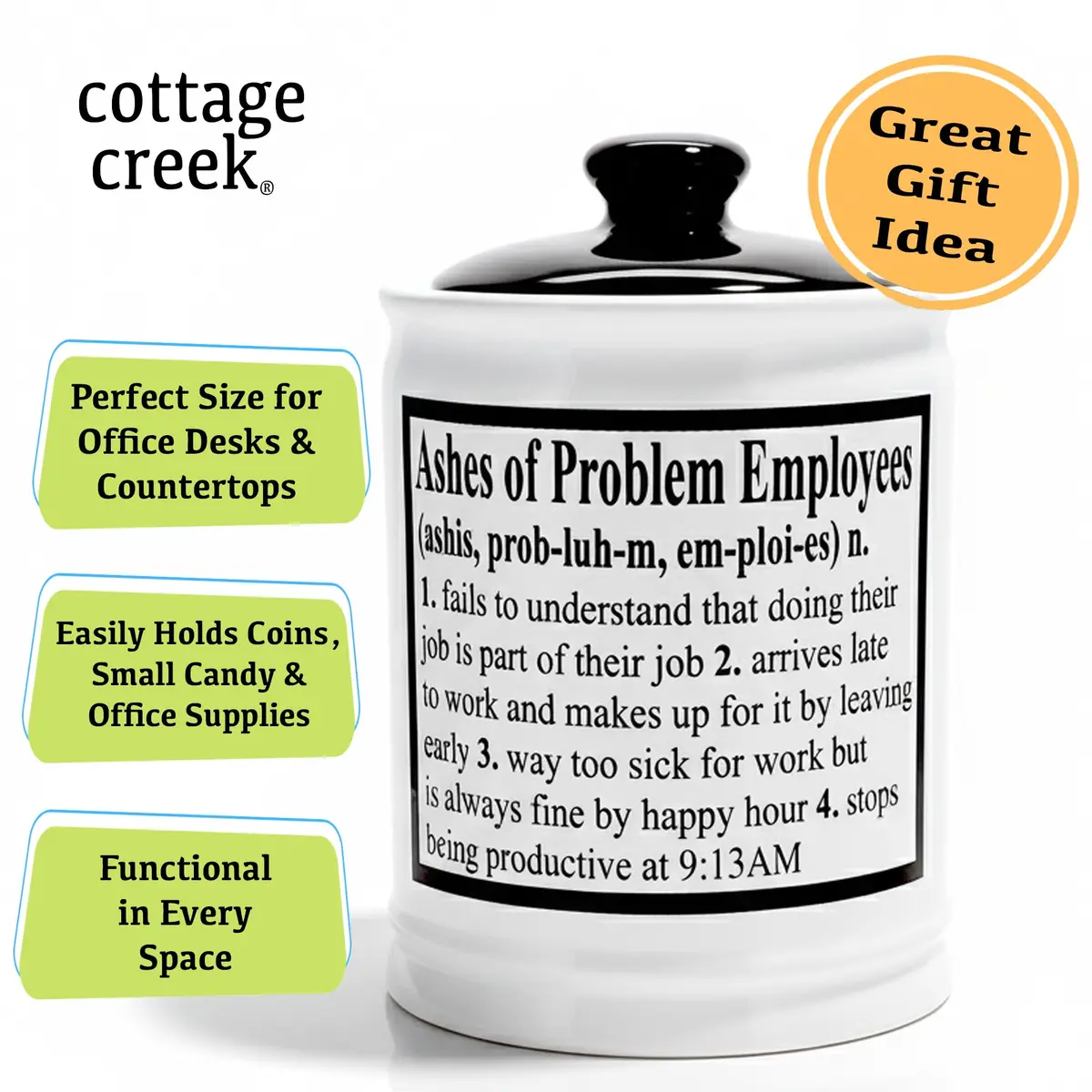 Cottage Creek Ashes of Problem Employees Ceramic Piggy Bank Jar | 15.24 cm (6 inch) Tall - view 4