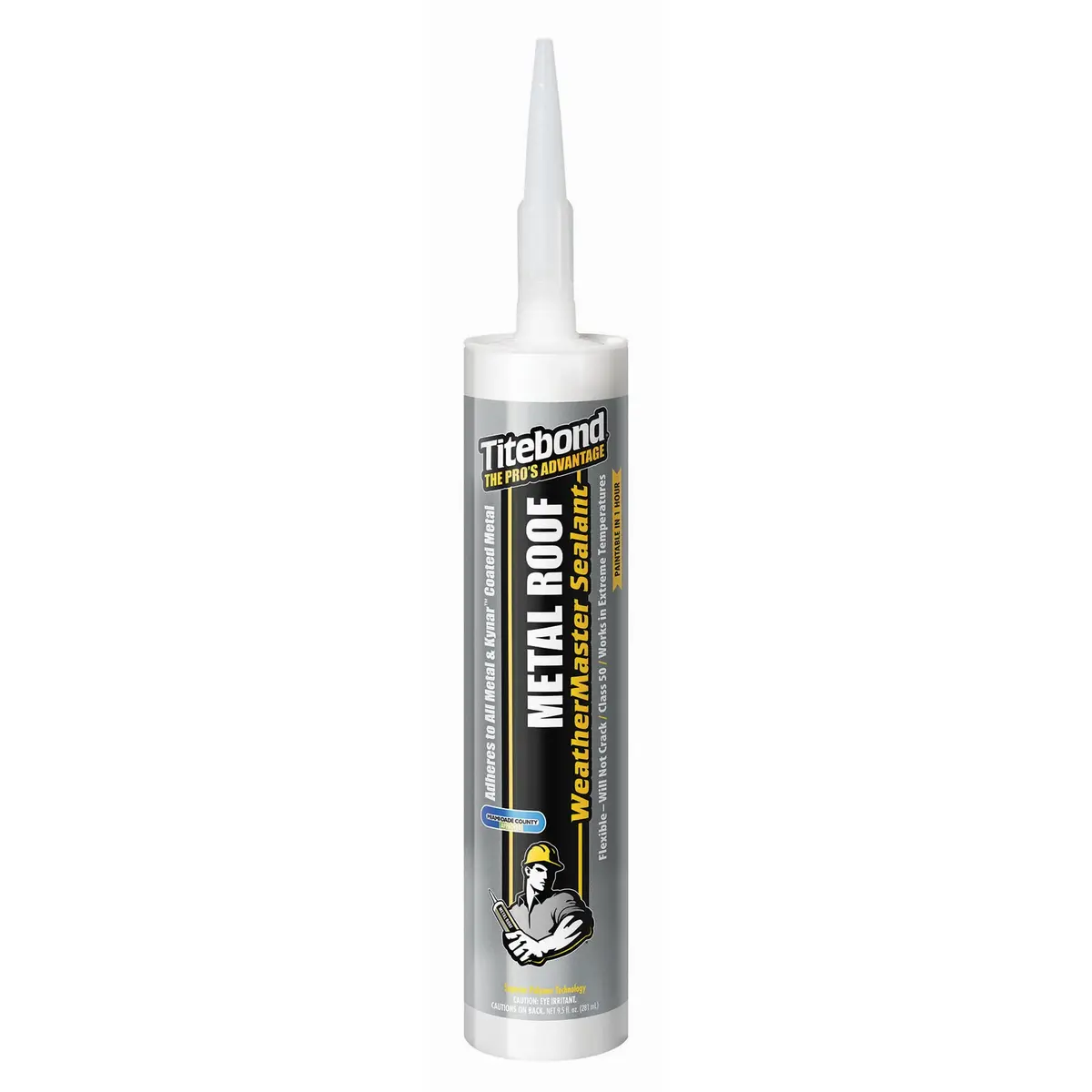 Titebond WeatherMaster Metal Roof Sealant Gray 269ml (9.5 Oz.) | Premium Polymer Caulk for Metal Roofs - main product image