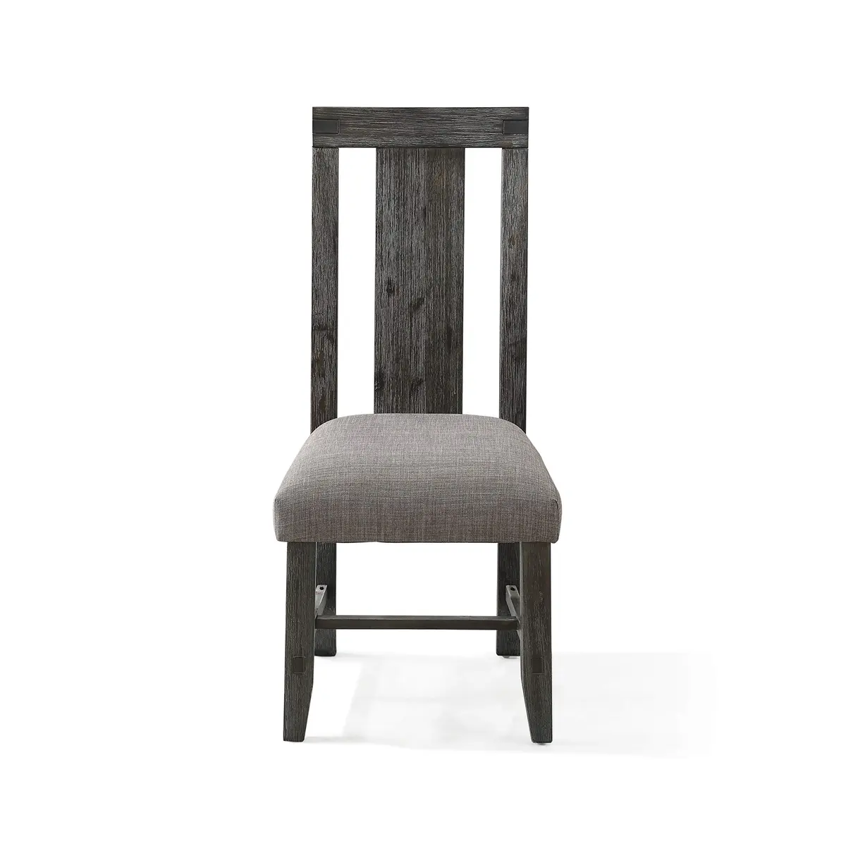 Modus Furniture Solid-Wood Padded Dining Chair, Meadow - Graphite, Set of 2 | Rustic Acacia Finish, No Assembly - view 2