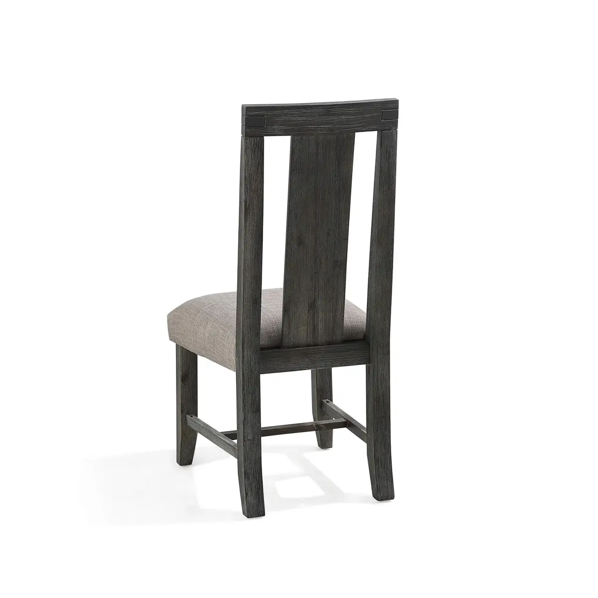 Modus Furniture Solid-Wood Padded Dining Chair, Meadow - Graphite, Set of 2 | Rustic Acacia Finish, No Assembly - view 4