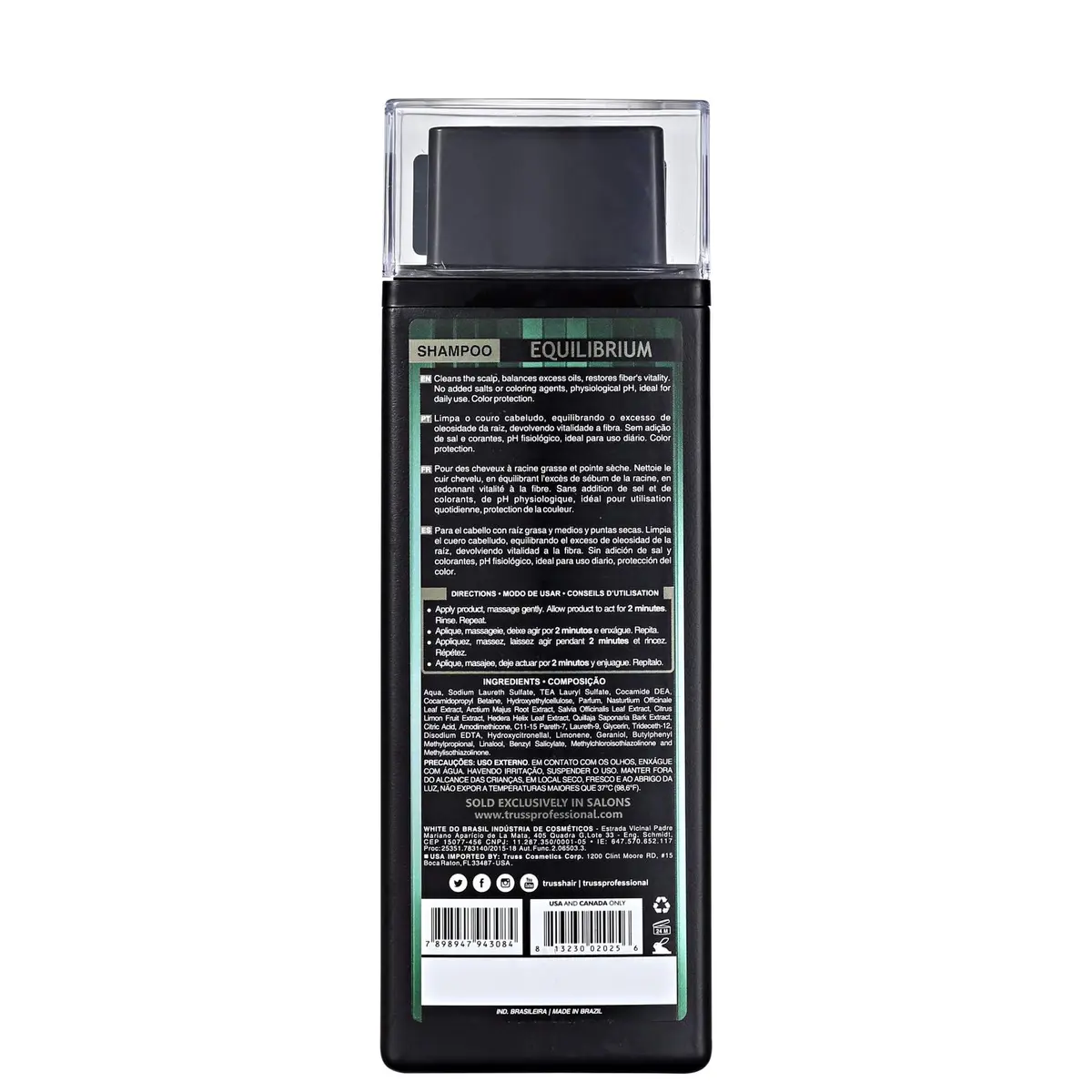 TRUSS Equilibrium Shampoo 10.14 Oz | Controls Oil & Dry Ends, Suitable for All Hair Types - view 2