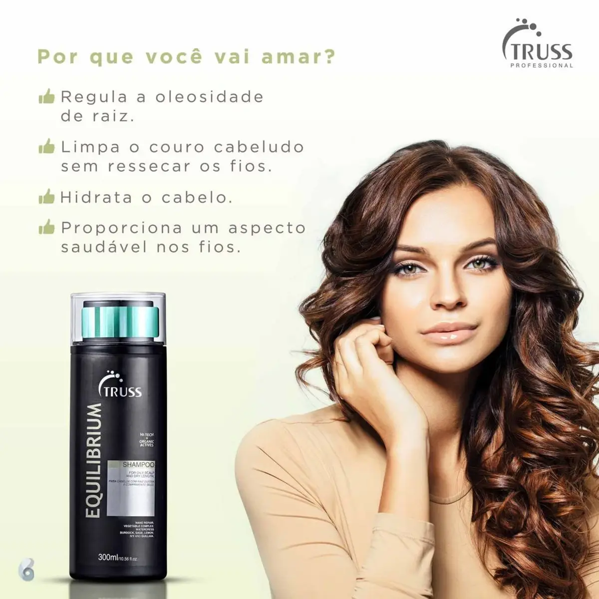 TRUSS Equilibrium Shampoo 10.14 Oz | Controls Oil & Dry Ends, Suitable for All Hair Types - view 3