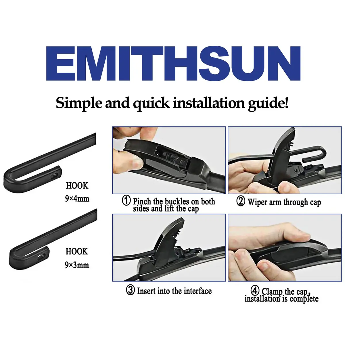 EMITHSUN 22" + 22" Premium All-Seasons Windshield Wiper Blades (Set of 2) | Stable & Quiet Wiping - view 8