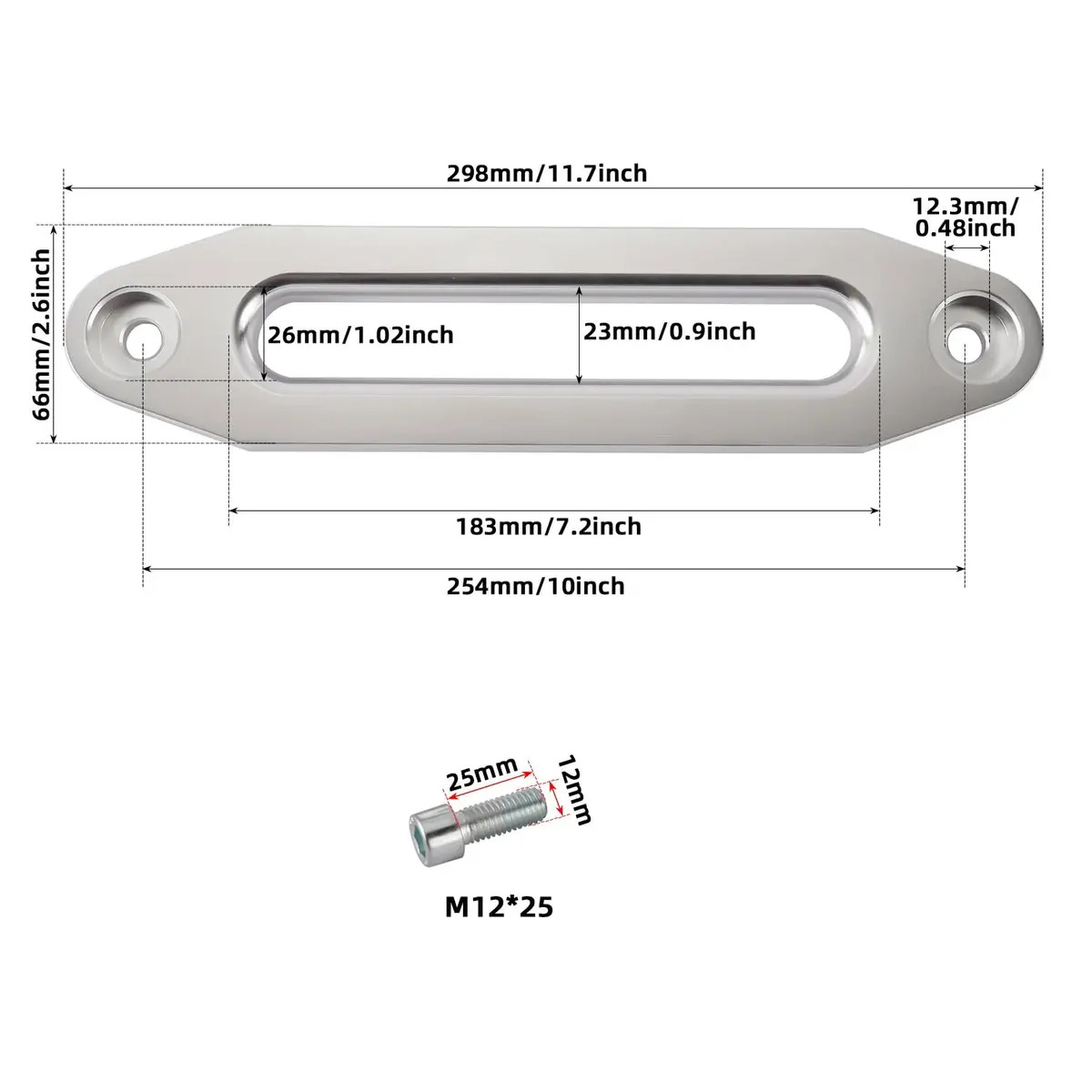 YaeKoo 10" Billet Aluminum Hawse Fairlead Load Capacity 8K-15K LBs | Synthetic Rope Compatible, Silver - view 2