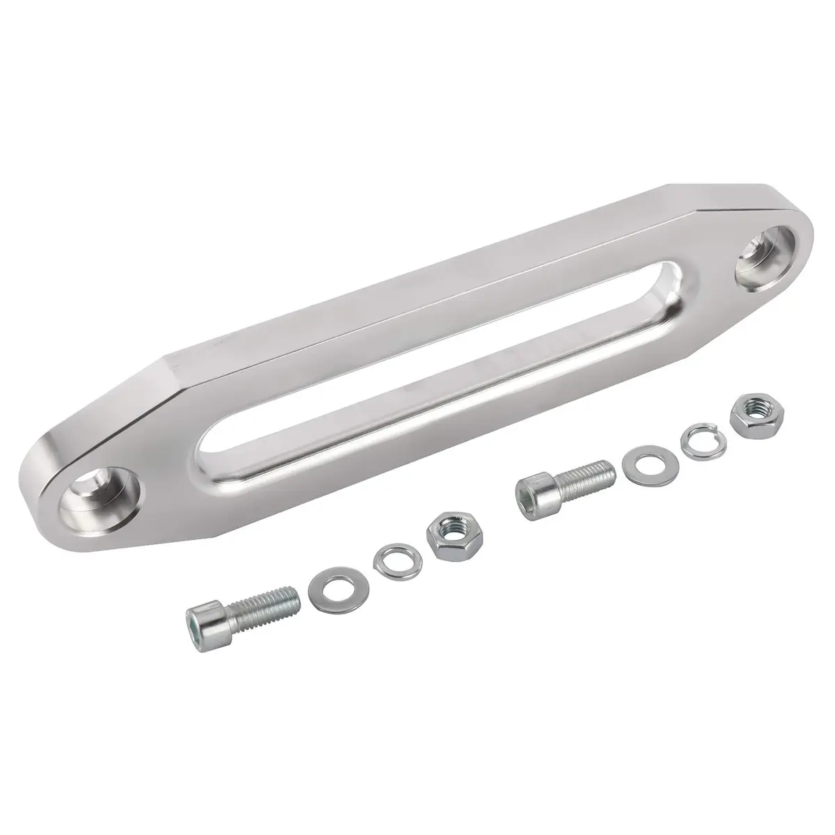 YaeKoo 10" Billet Aluminum Hawse Fairlead Load Capacity 8K-15K LBs | Synthetic Rope Compatible, Silver - view 3