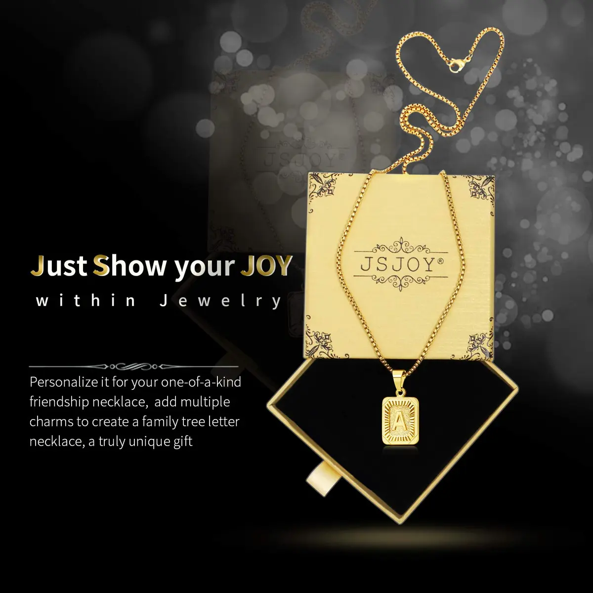 JSJOY Gold Initial Necklace for Women Mothers Day Necklaces Letter Pendant K Necklace 22" | Personalized Gift with Initial K - view 6