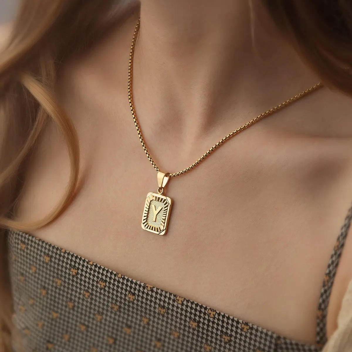 JSJOY Gold Initial Necklace for Women Mothers Day Necklaces Letter Pendant K Necklace 22" | Personalized Gift with Initial K - view 3