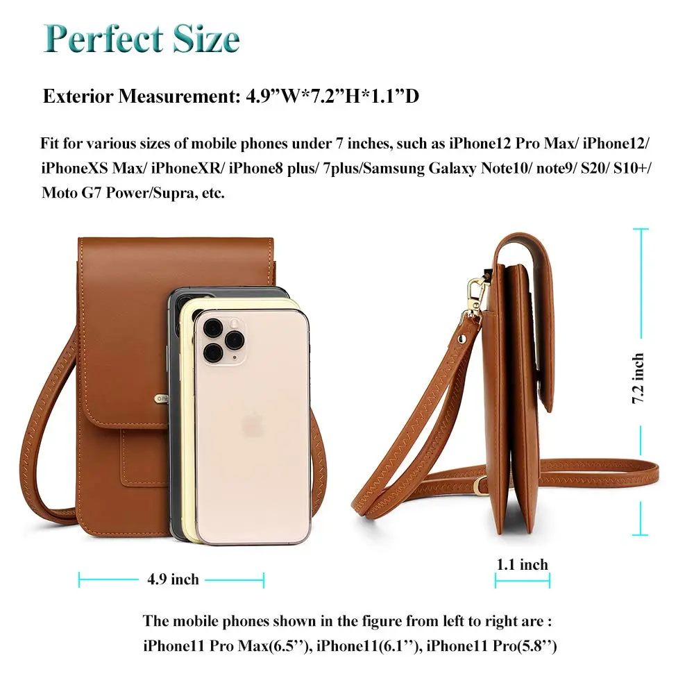 Peacocktion Small Crossbody Bag for Women | RFID Travel Cell Phone Wallet Purse with Card Slots - view 4