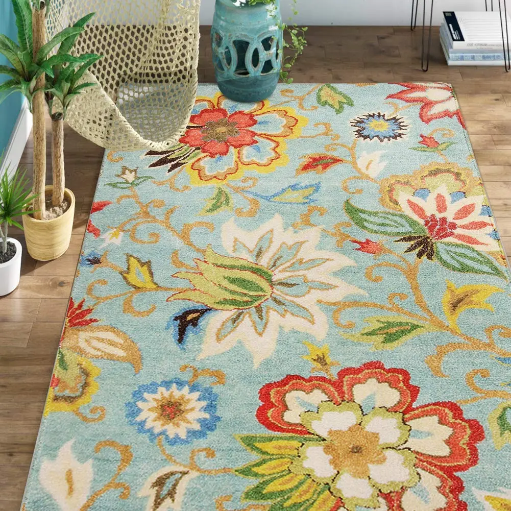 Lahome Modern Floral Area Rug 3x5 | Washable Paisley Bedroom Rug with Non-Slip Backing - main product image
