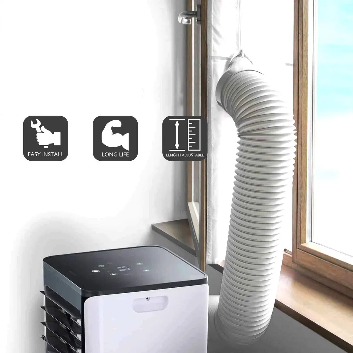 TURBRO Portable Air Conditioner Exhaust Hose 5.9 Inch Diameter | Expandable & Universal Fit - view 5