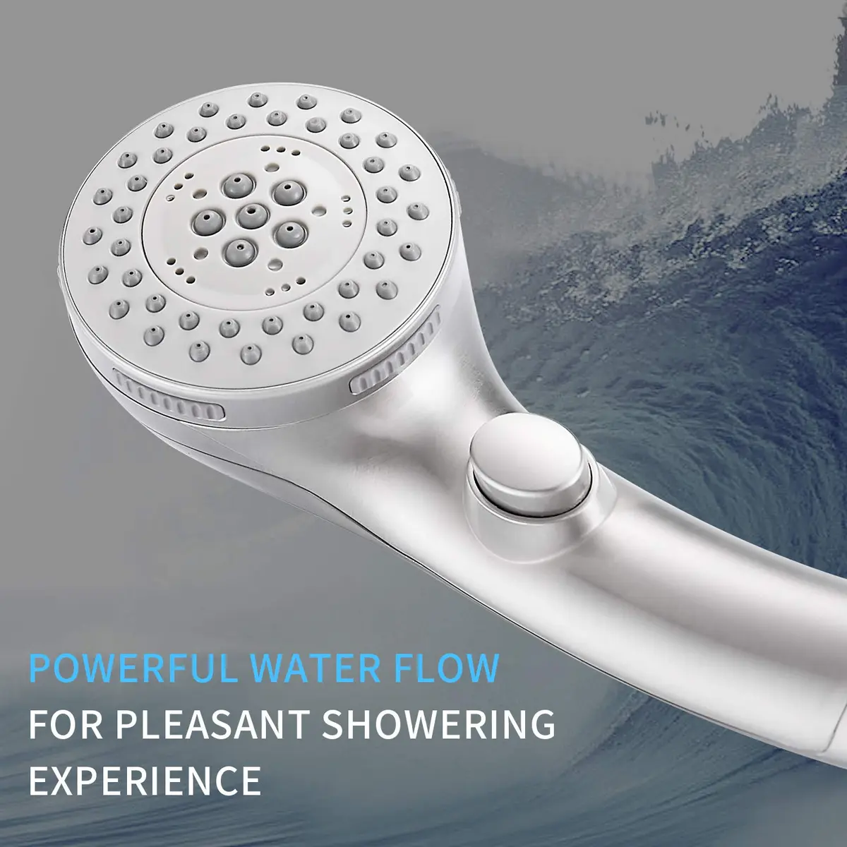 DOILIESE High Pressure Handheld Shower Head with 6 Settings & Pause Button - 1.8 GPM - Brushed Nickel | Modern Style - view 5