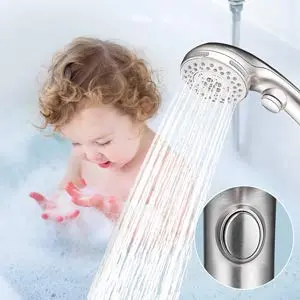 DOILIESE High Pressure Handheld Shower Head with 6 Settings & Pause Button - 1.8 GPM - Brushed Nickel | Modern Style - view 9