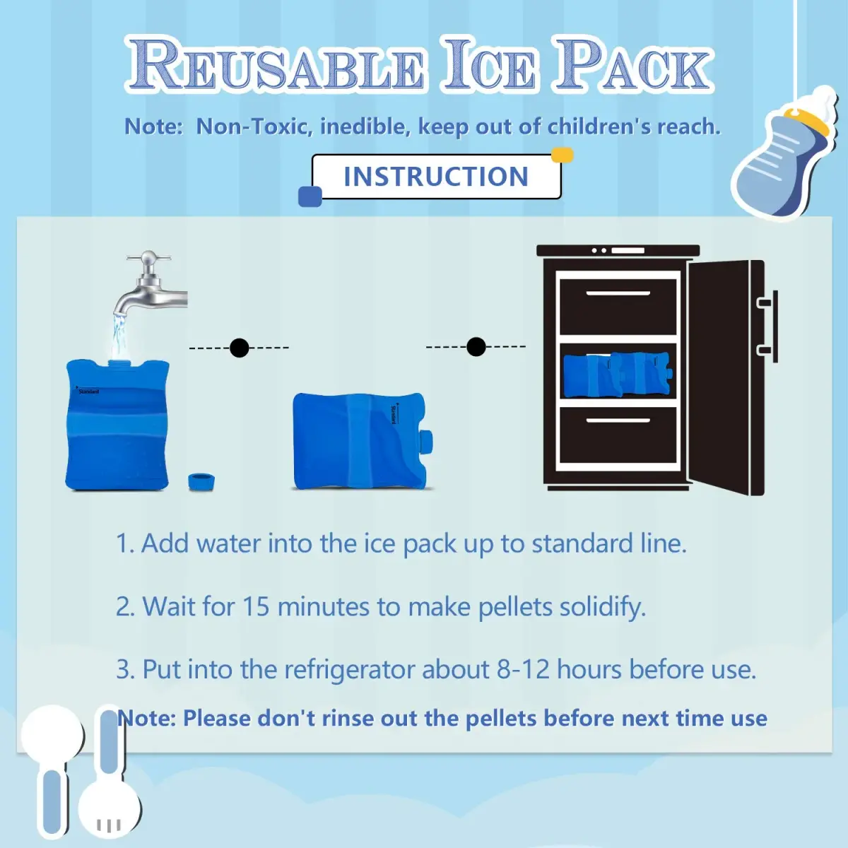 Teamoy Breastmilk Ice Pack (Pack of 2), Small | BPA-Free Baby Product for Working Moms - view 5