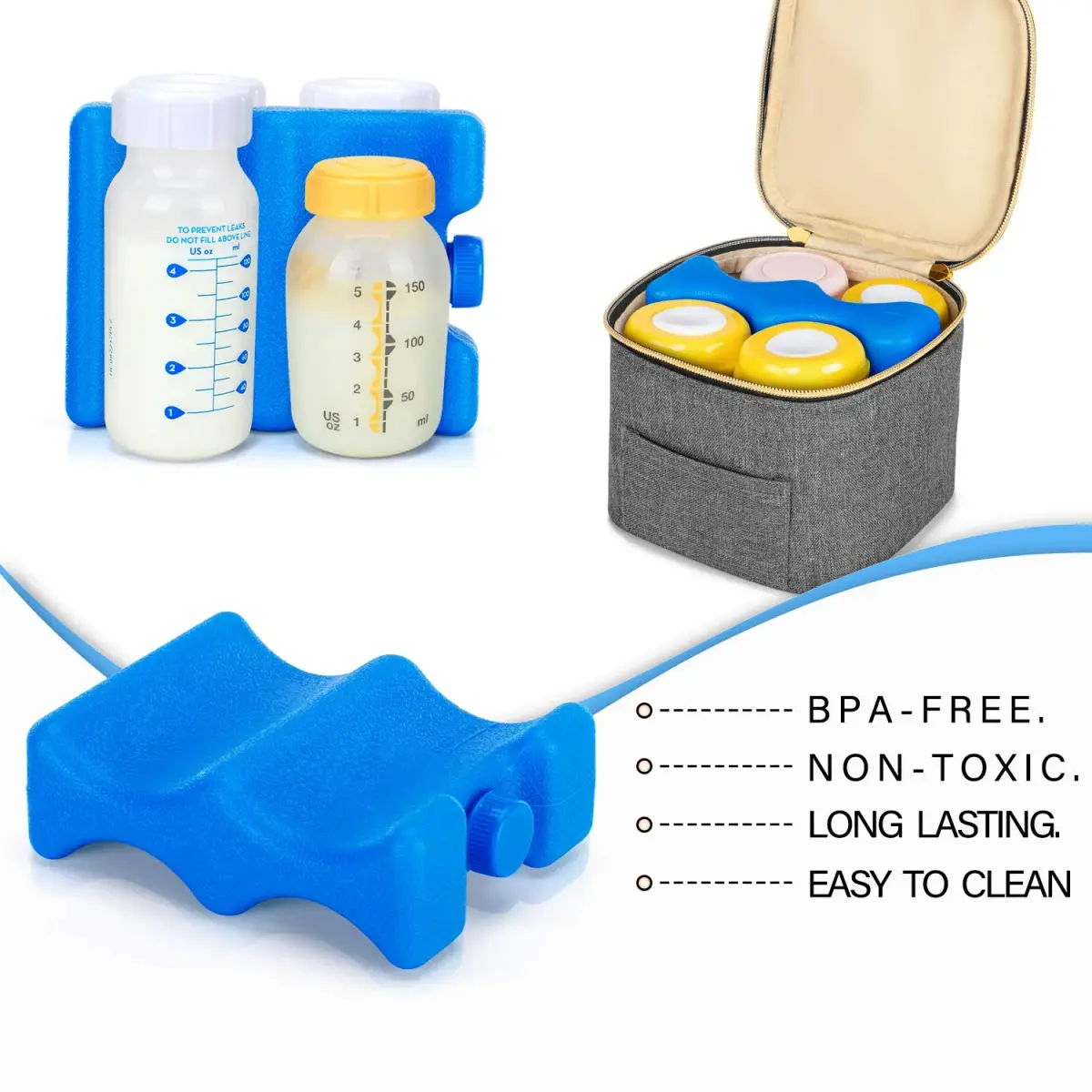 Teamoy Breastmilk Ice Pack (Pack of 2), Small | BPA-Free Baby Product for Working Moms - view 4