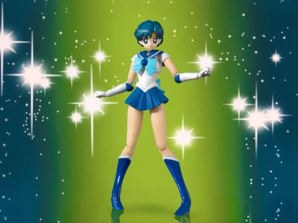 Tamashii Nations Sailor Mercury Action Figure | Animation Color Edition, 4.70⭐, 1125 reviews, 222g, Polyvinyl chloride, Unisex, Toy figure for Sailor Moon fans - view 2