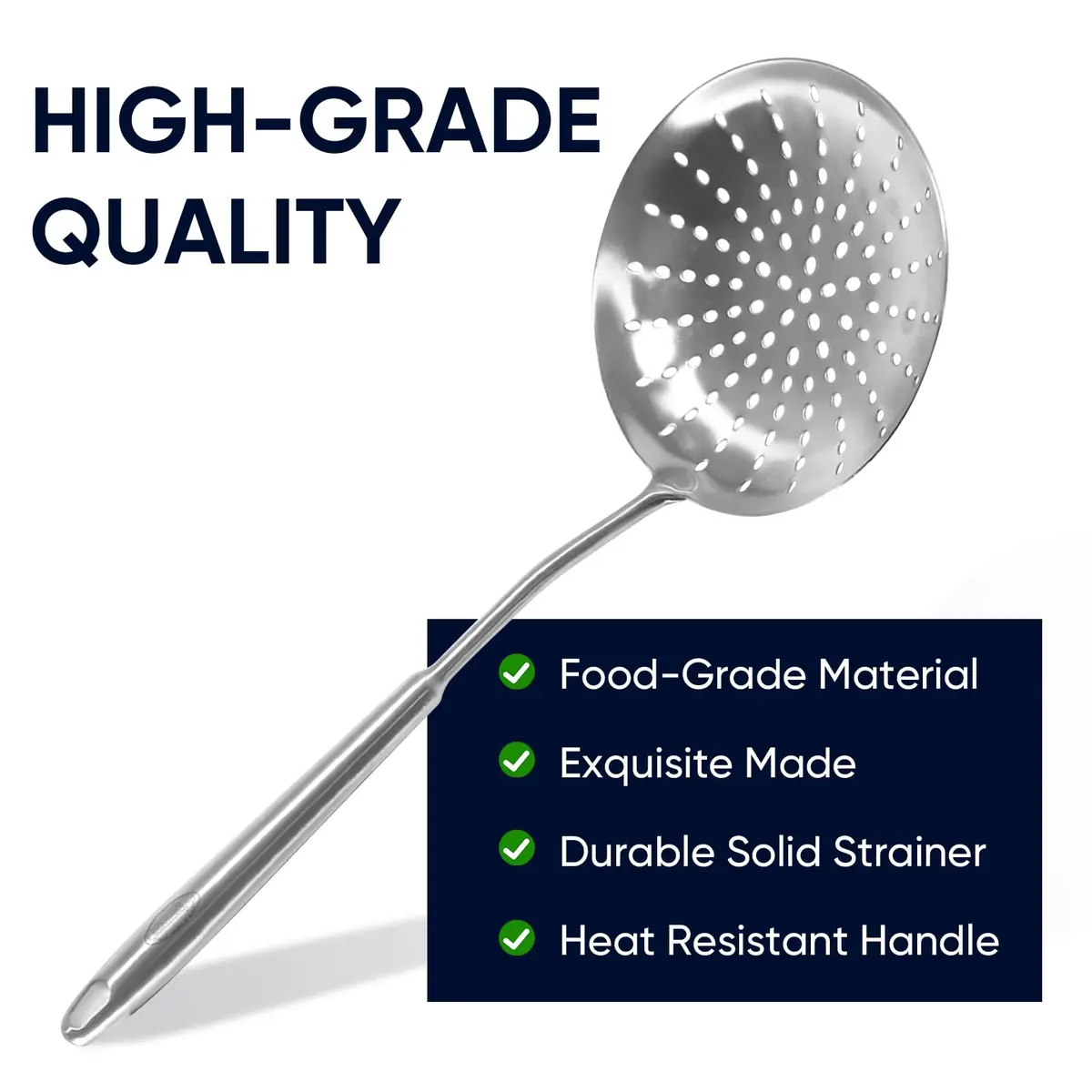 Newness Focus on Stainless Steel Skimmer Slotted Spoon 42.6cm | Rustproof, Durable, Ergonomic Handle - view 8