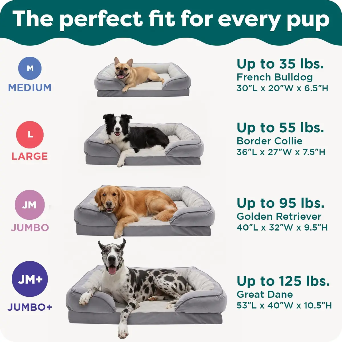 Furhaven Orthopedic Dog Bed for Large Dogs 95 lbs | Supportive Plush & Velvet Waves - view 6