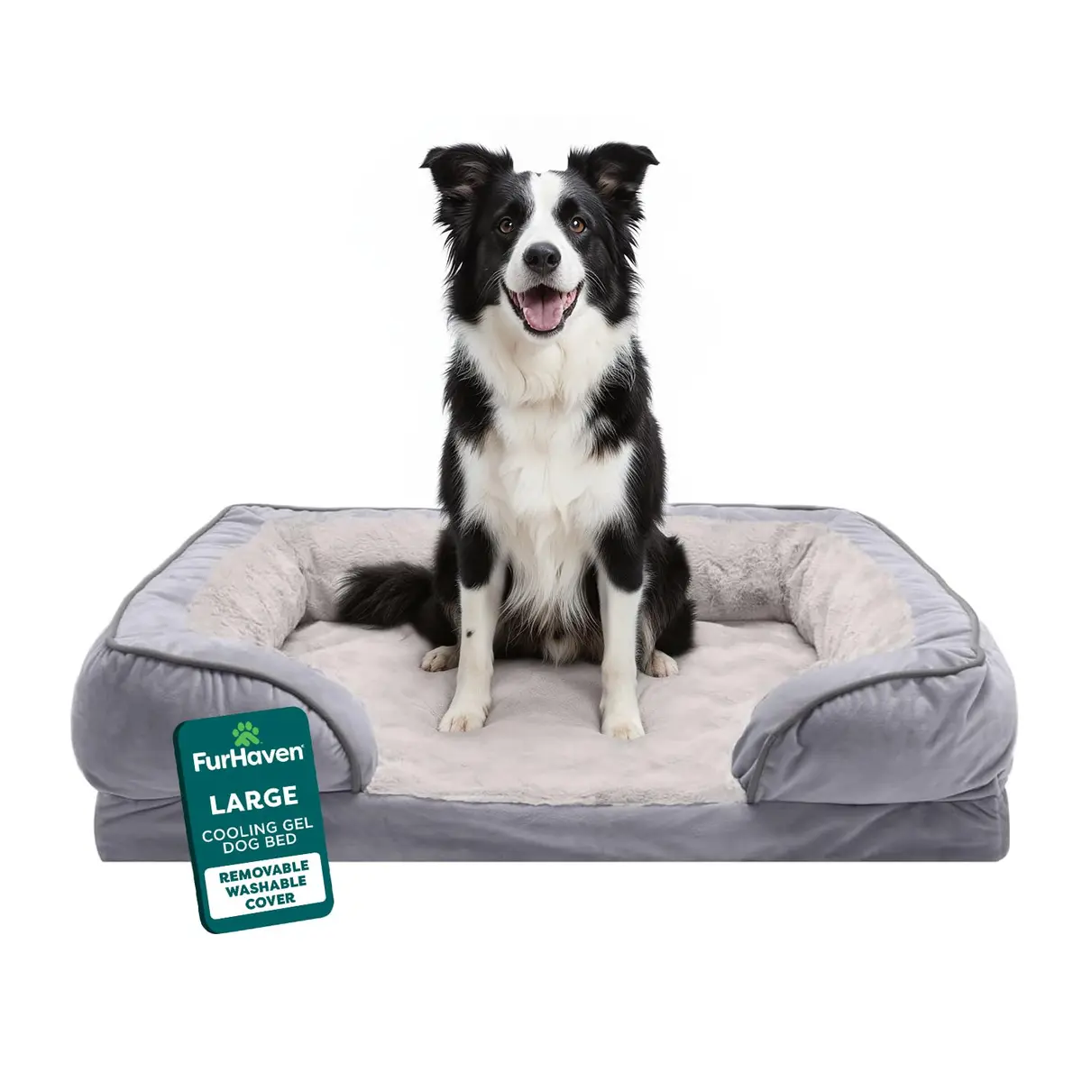 Furhaven Cooling Gel Dog Bed for Large Dogs | Orthopedic Support & Washable Cover (70-120c) - main product image