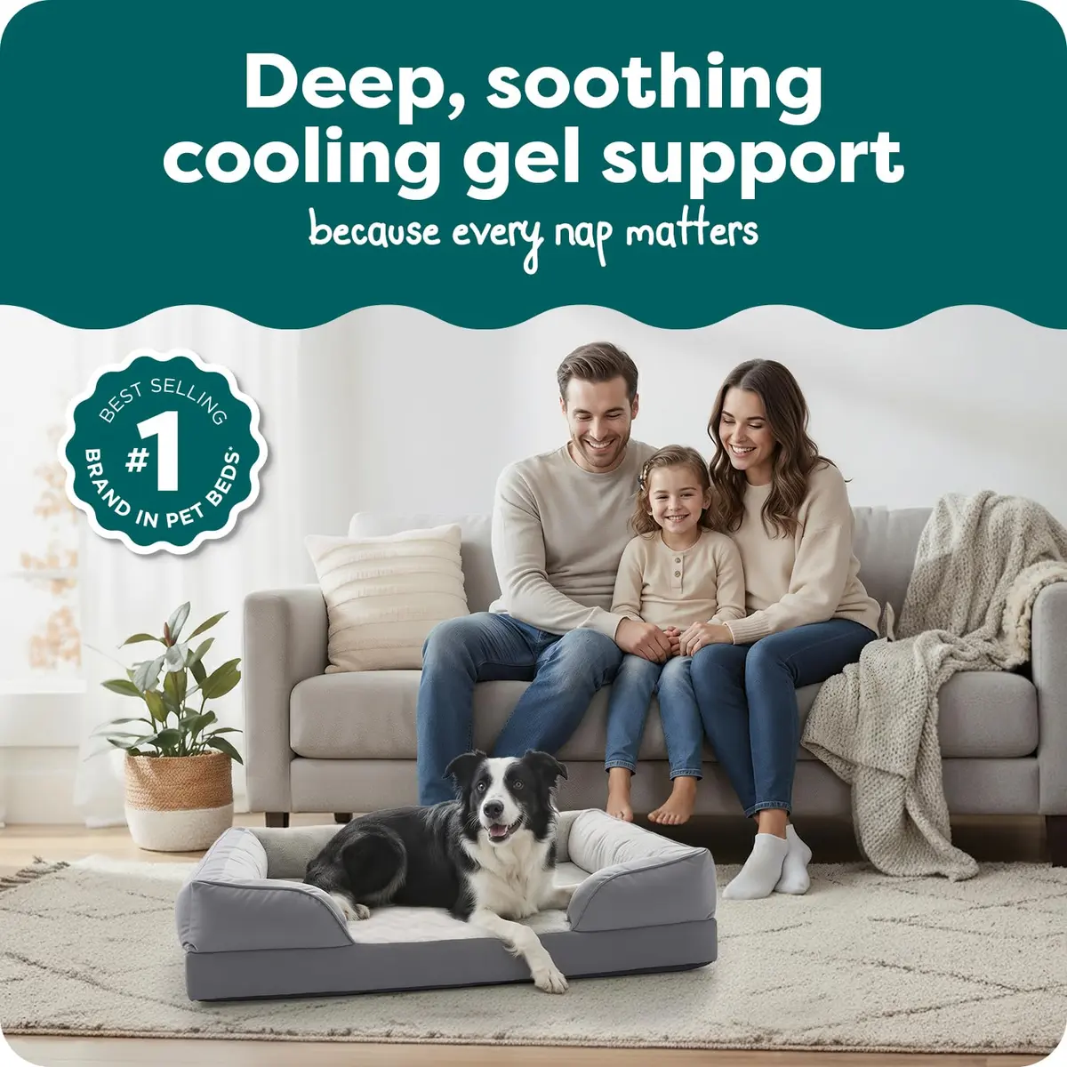 Furhaven Cooling Gel Dog Bed for Large Dogs | Orthopedic Support & Washable Cover (70-120c) - view 2