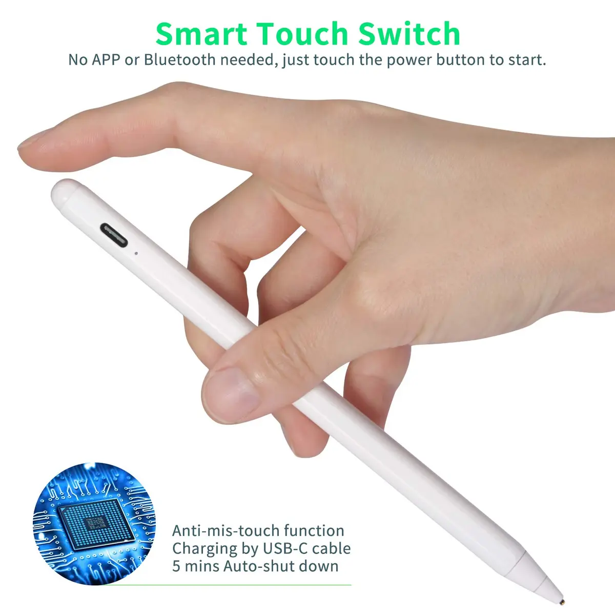 Bbata Chromebook Stylus Pen, 1.5mm Fine Tip, White | Precise Touch Control for Sketching & Note-Taking - view 2