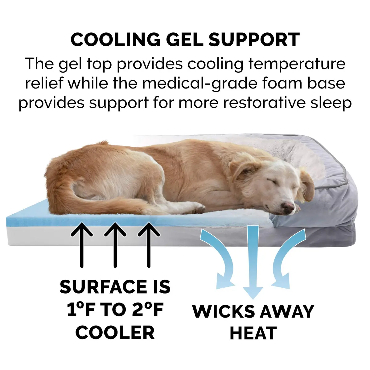Furhaven Cooling Gel Dog Bed for Medium/Small Dogs | Plush & Velvet Waves, Removable Cover, Supports Up to 35 lbs - view 9